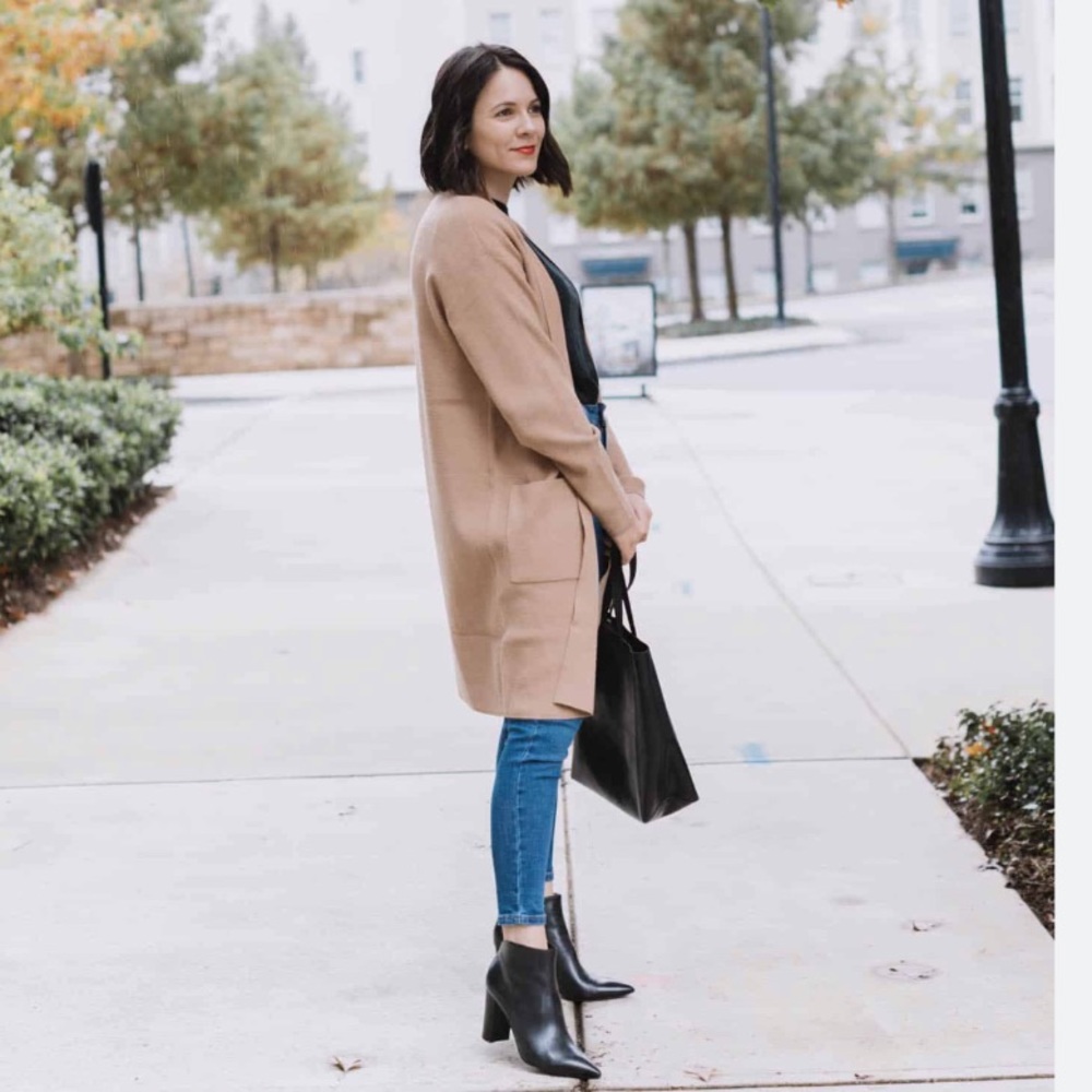 Express Ribbed Patch Pocket Cardigan Sweater - image 2